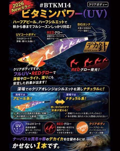 画像2: #BTKM14 RG/ビタミンパワー(UV) 3.5号30g 【BK仕様】SQUIDMANIA WILDCHASE/B-TR (2)