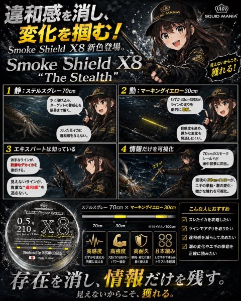 画像3: スクマニ X8-PE SMOKE SHIELD＆イエローMarking (3)
