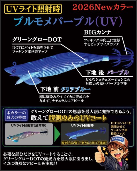 画像3: 【BK仕様】#BTKM12 ブルモメパープル(UV) 3.5号30g SQUIDMANIA WILDCHASE/B-TR (3)